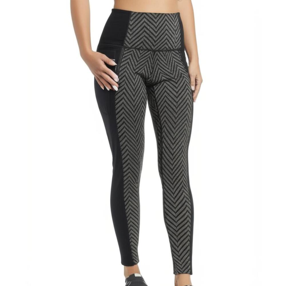 C9‎ Champion Leggings Womens XS Black Gray Jacquard High Rise DuoDry NEW